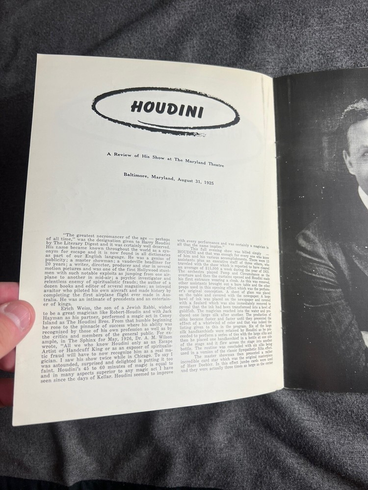 🔥Great Magic Shows Reviewed by Arnold Furst-Houdini-Calvert Collectable 🔥🔥