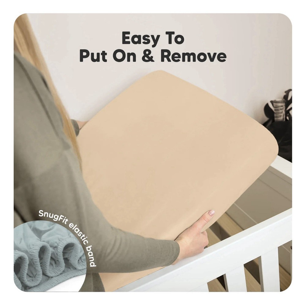 2-Pack Mini Crib Sheets Fitted - 28x52 Pack N Play Sheets Toasty