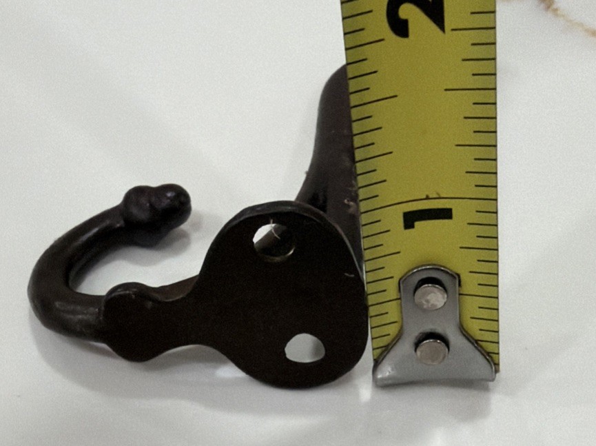 Single Cast Iron Double Hook Acorn Tips Coat Hat Salvaged Hardware 3”
