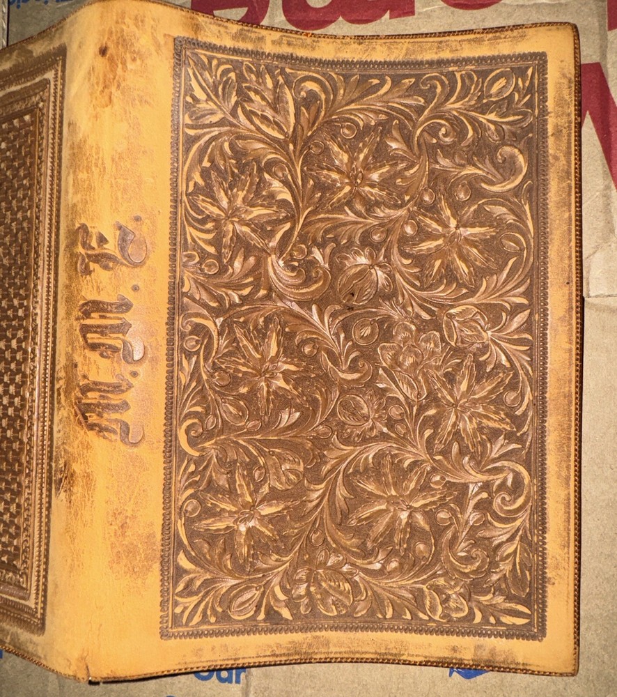 Antique RARE LEATHER BOUND BOOK COVER