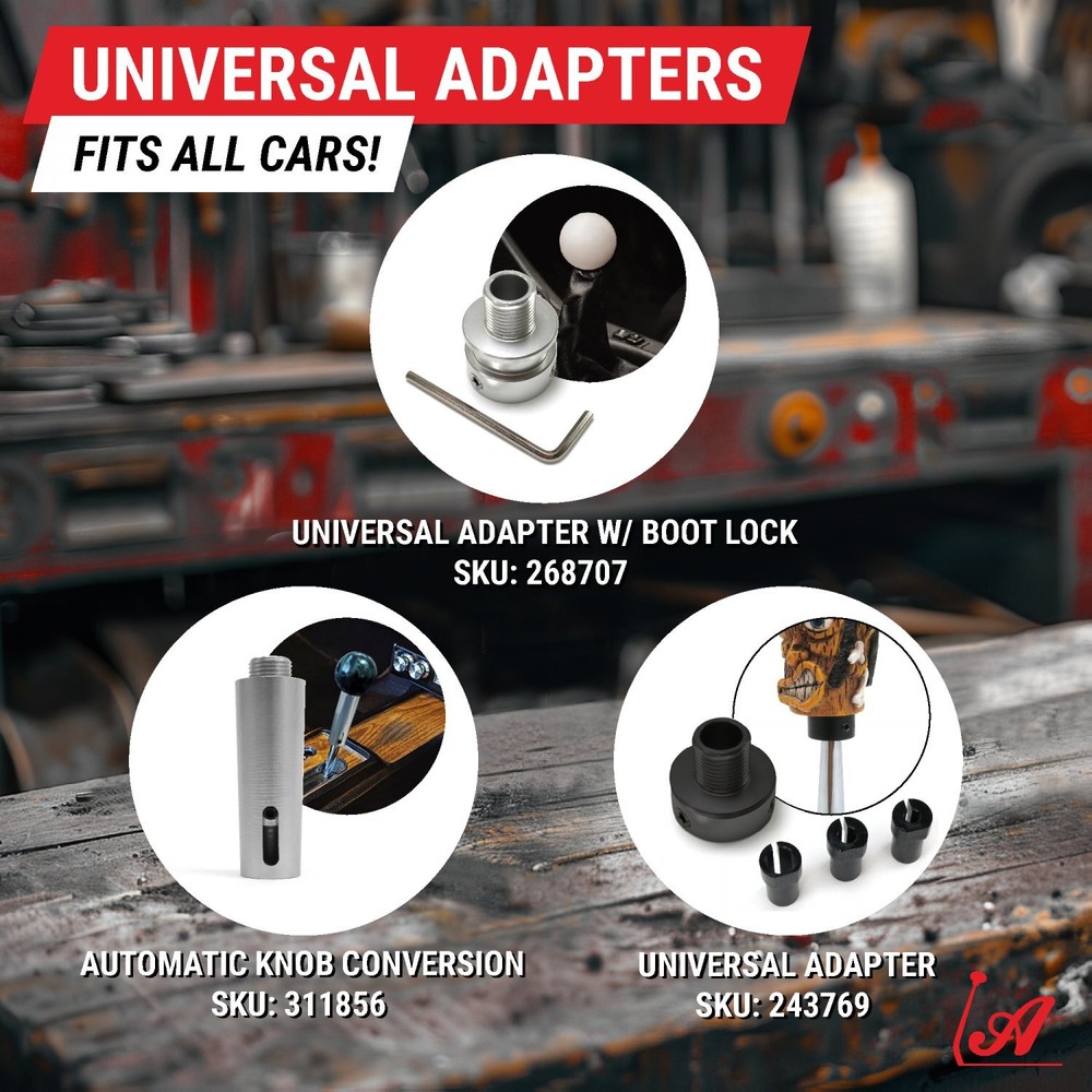 Universal Shift Knob Adapter with Set Screws For Thread-less Shift Arm M16 x 1.5