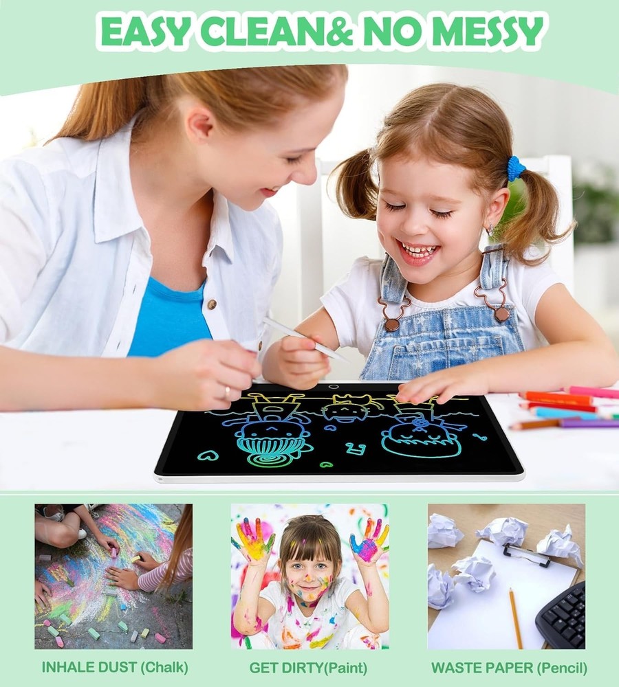 LCD Writing Tablet Doodle Board, 16inch Colorful Drawing Tablet Writing Pad, ...