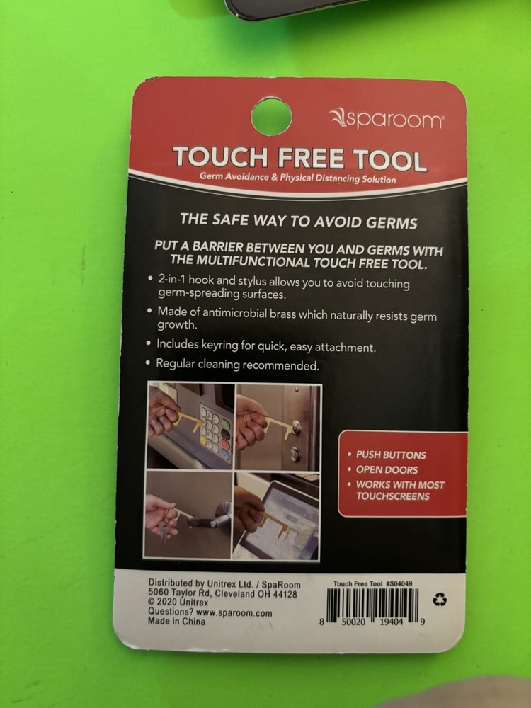 18 Sparoom Keychains Touch Free Brass Tools Avoid Germs & Distance Solution Ring