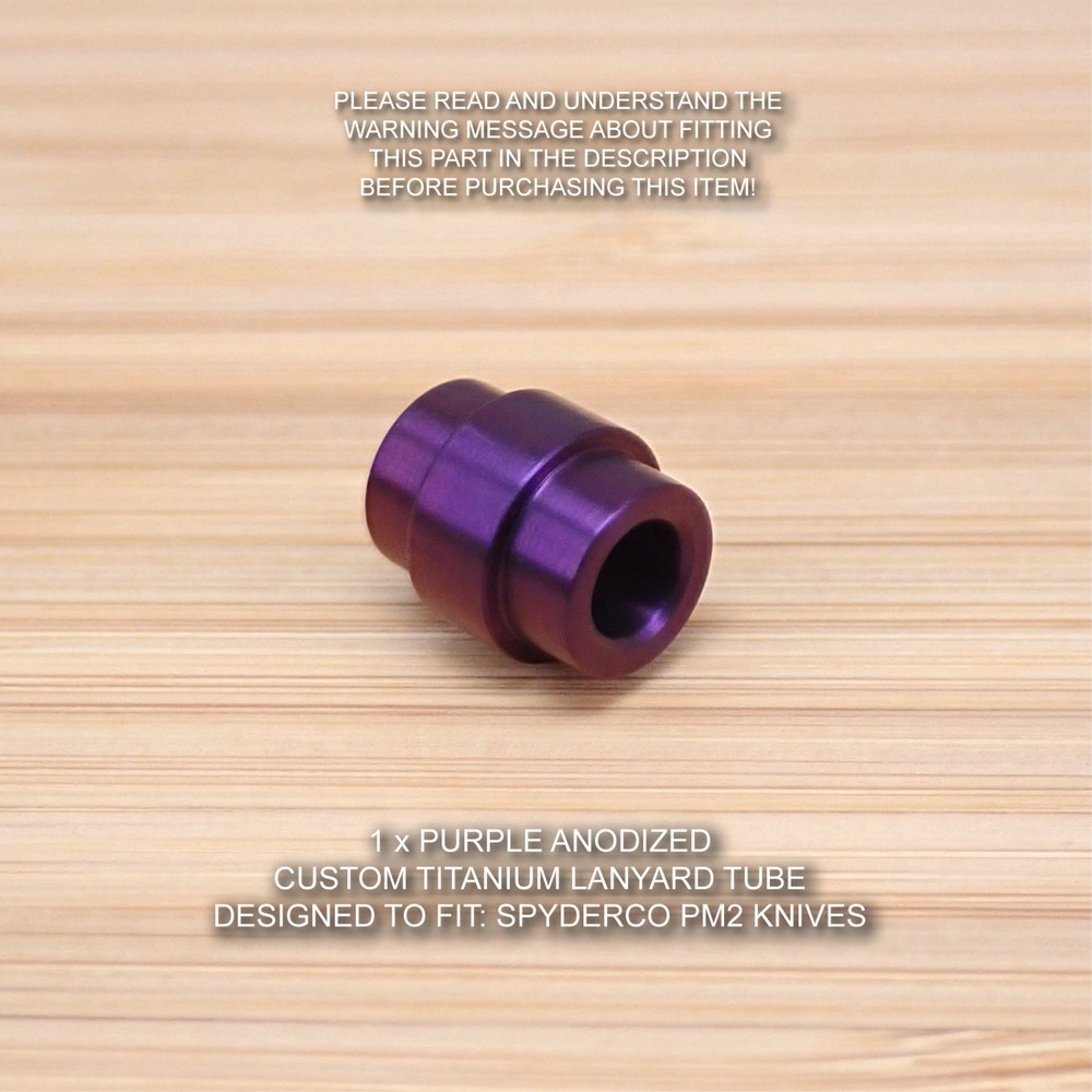 Spyderco Paramilitary PM2 Custom Titanium Lanyard Tube Plug Anodized DEEP PURPLE