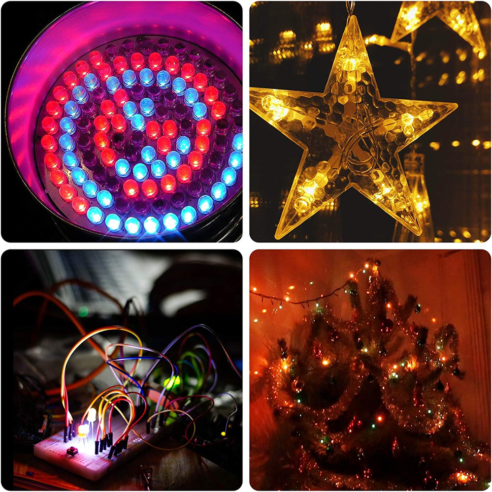 100Pcs 5Mm RGB Multicolor Slow Flashing LED Diode Multi-Color Blinking Changing