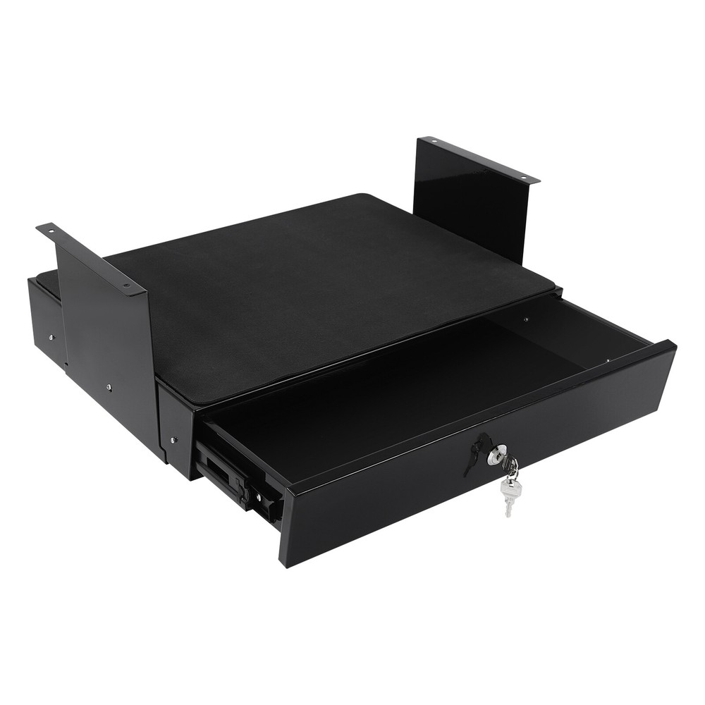 Sliding Under Desk Pull-Out Storage Drawer with Computer Pad for Organization