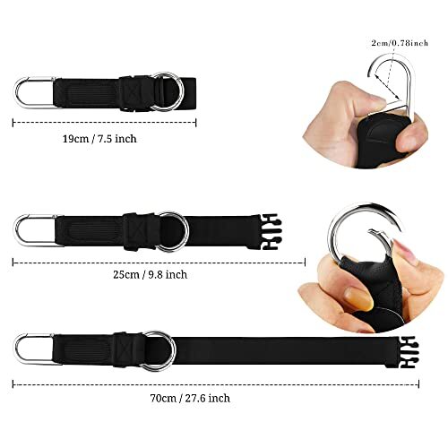 Elastic Jacket Gripper with D-Ring Hook and Buckle, D-Ring Hook Deep black