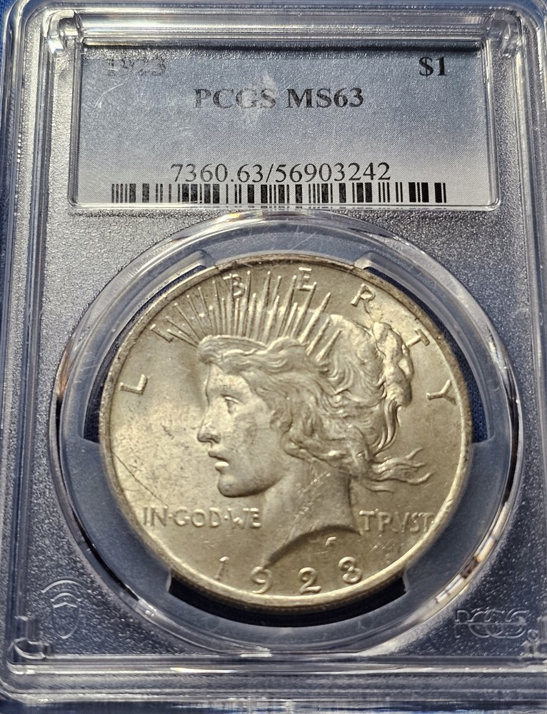 1923 Peace Dollar - PCGS MS63- Nice for the Grade