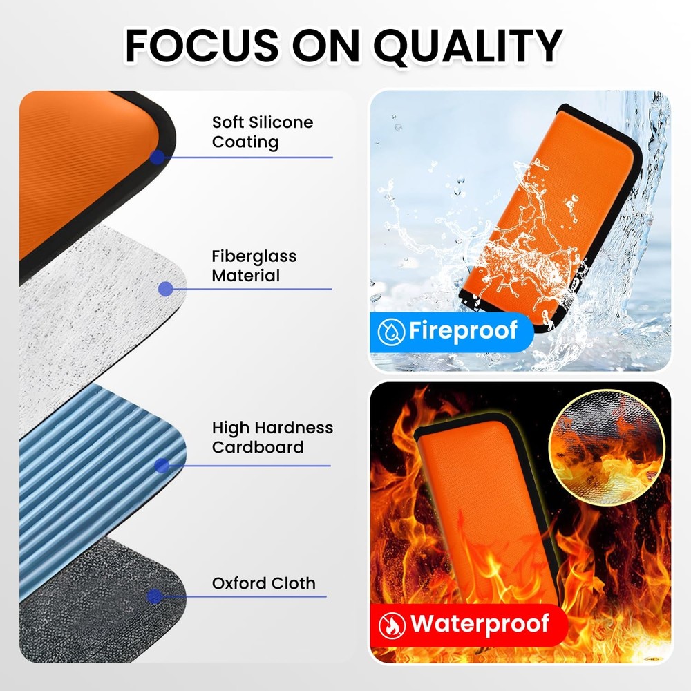 Key Organizer Zippered Key Case Fireproof Waterproof Binder 12 Hooks Tags Book