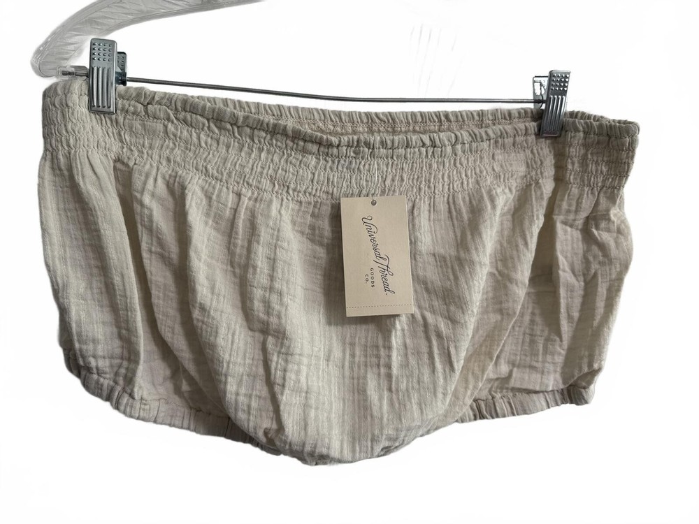 Universal Thread Crinkle Tube Top – Tan, Size L