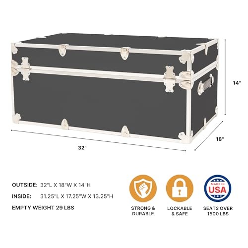 Large Armor Camp Trunk with Removeable Wheels 32" With Removable Wheels Slate