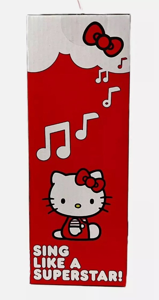 Hello Kitty Bluetooth Karaoke Microphone & Wireless Speaker USB Charging Red NIB