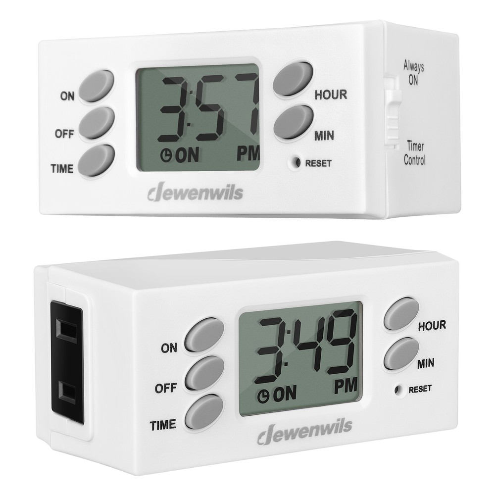 DEWENWILS 2 Pack Light Timer, Digital Programmable Plug-in Lamp Timer Switch