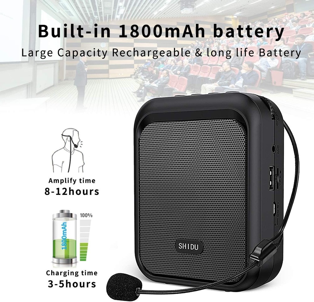 Portable PA Speaker Amplifier & Microphone System Bluetooth Rechargeable