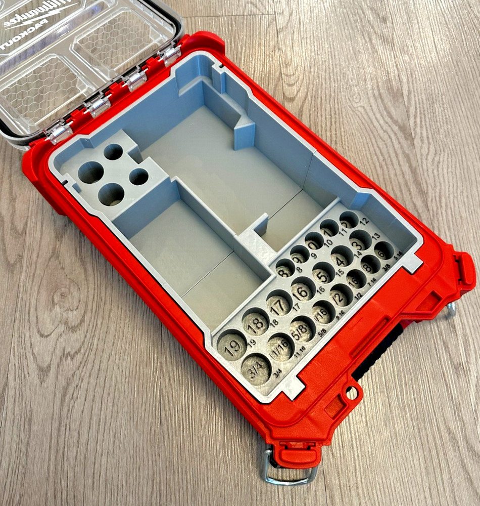 Milwaukee M18 3/8" Compact Impact PACKOUT Insert W/ Socket Organizer 3D