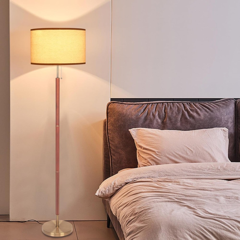 HonoDing Mid-Century Modern Floor Lamp, Walnut Wood Finish, Color