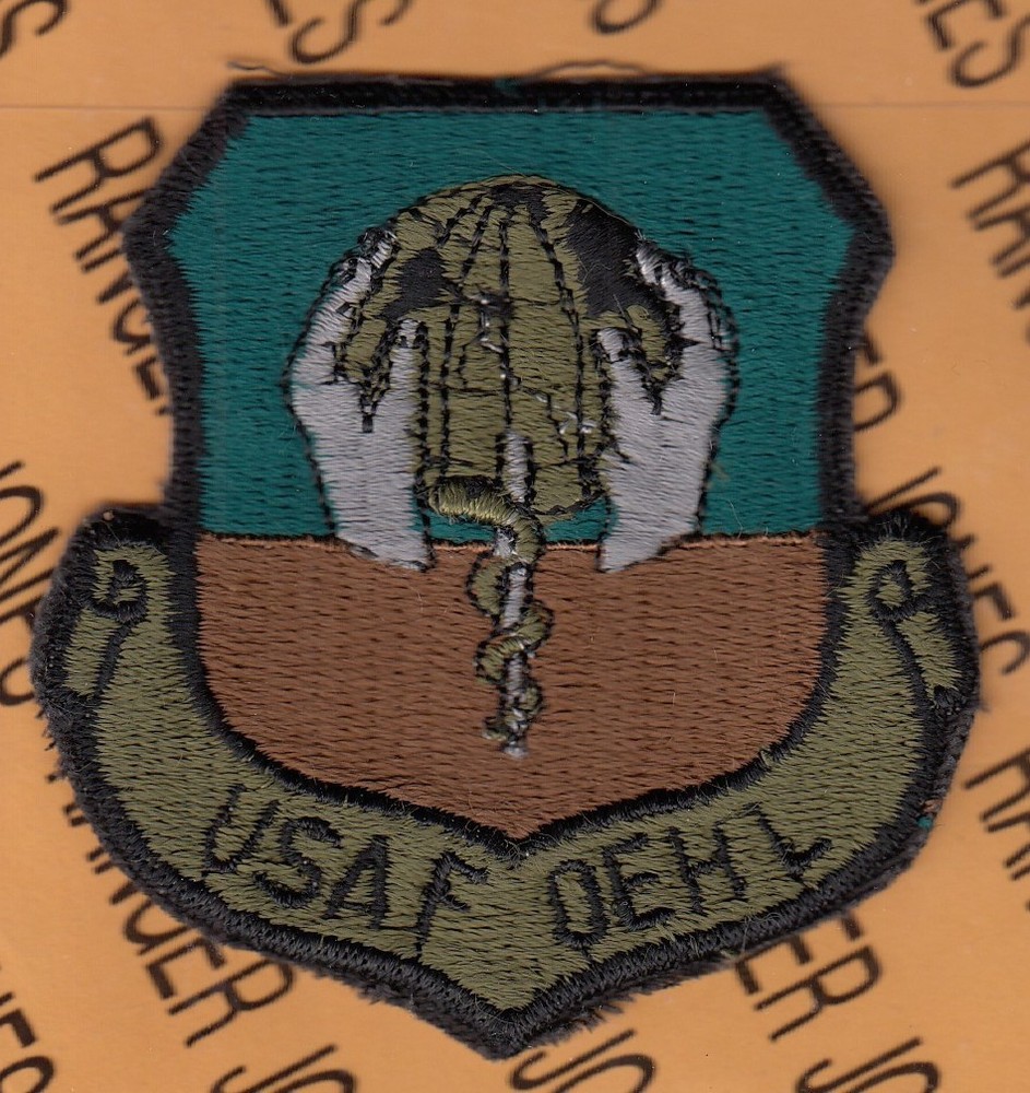 USAF Air Force DEHL Medical  ~3" shield OD Green patch c/e