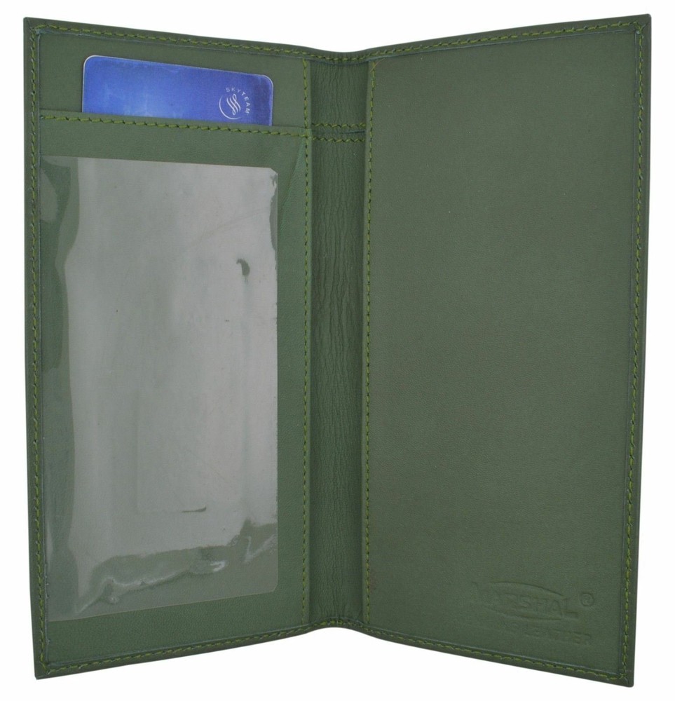 Genuine Leather PLAIN Checkbook Cover Green NEW!!!