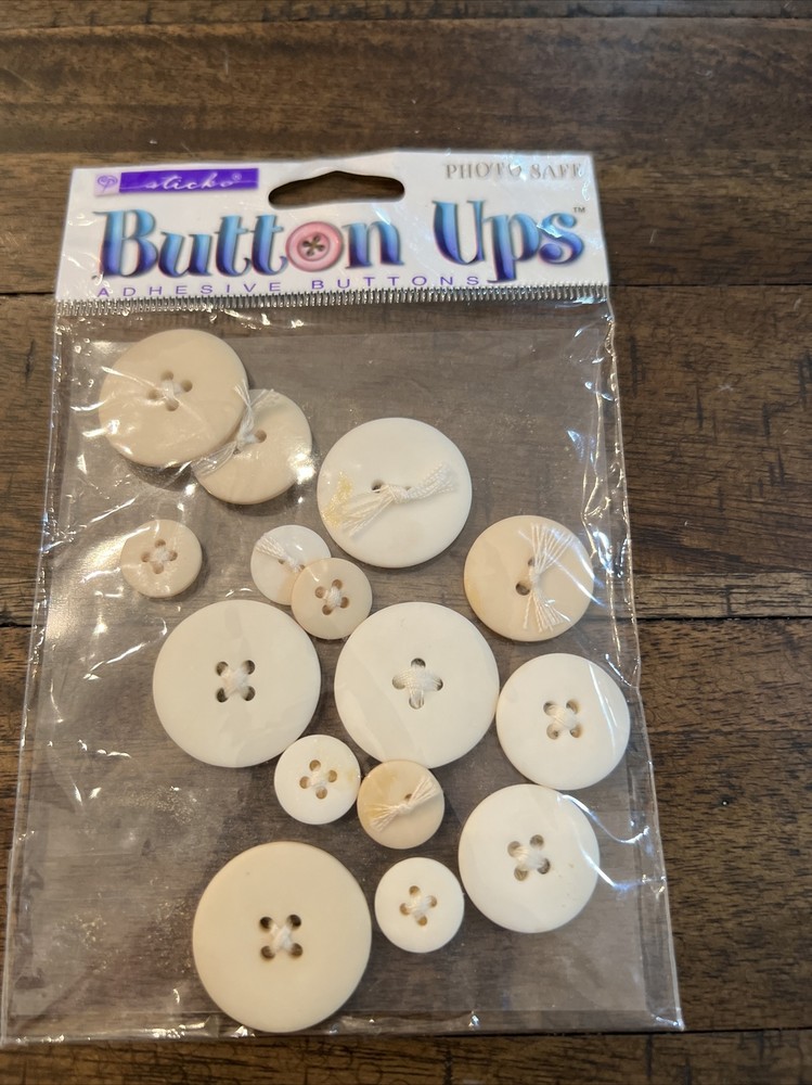STICKO BUTTON UPS ADHESIVE BUTTONS White & Cream BUTTONS BUTTON UPS 3D