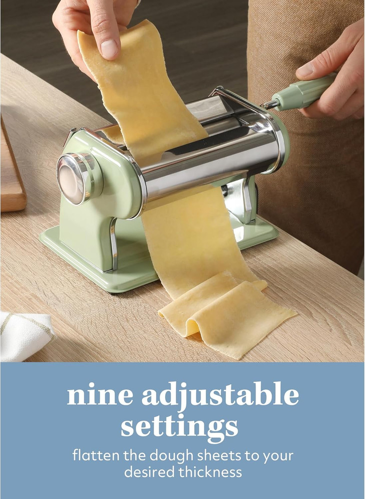 Kitchen Essential Va Bene Manual Pasta Maker Machine Noodle Maker W/Rollers & Cu