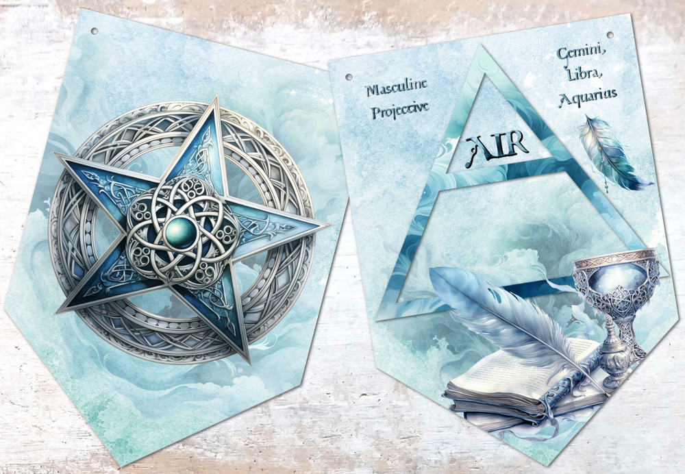 Pagan Wiccan Elements Bunting Decoration - Earth, Air, Water & Fire