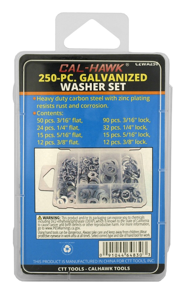 Cal-Hawk 250pc Galvanized Washer Set