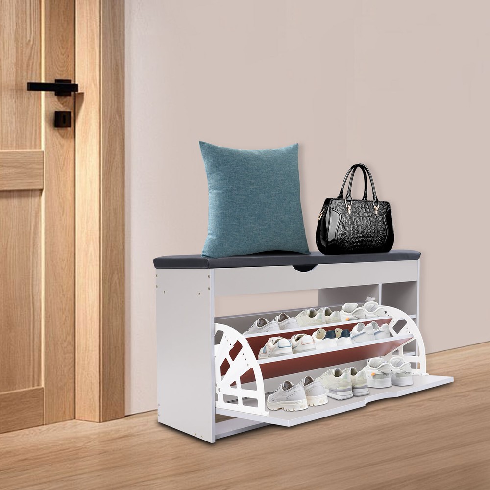 Shoe Organizer for Entryway Rectangle Shoe Storage Stool Shoe Stool for Entryway