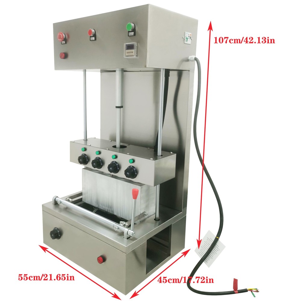 4 Head Cone Pizza Forming Machine 110V Spiral Conical Cone Pizza Forming Maker