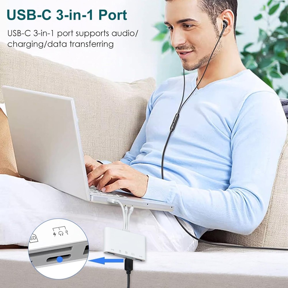 7-in-1 Memory Card Reader USB-C Lightning SD Micro SD Adapter for iPhone iPad
