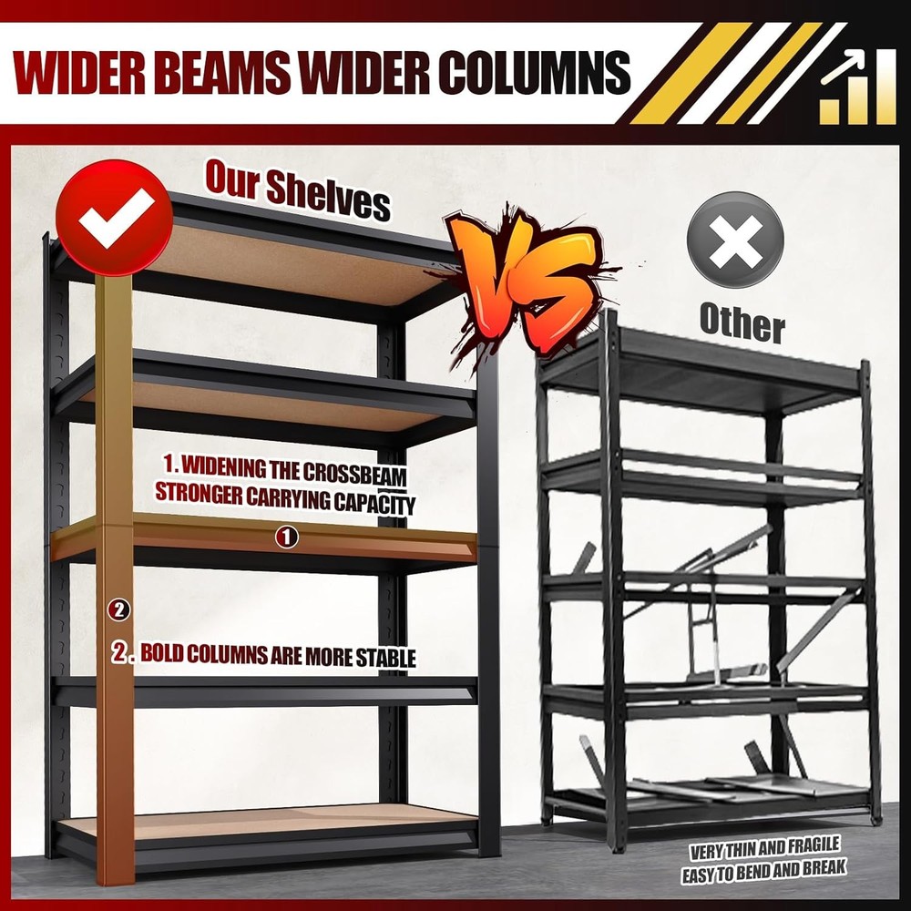 Storage Shelving Rack 5-Tier Adjustable 2000 lbs Load