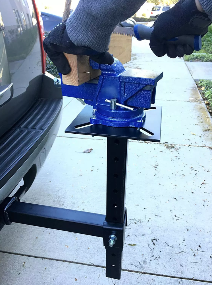 Hitch Mount Vise Plate Holder Mounting Heavy Duty Adjustable Durable Receiver