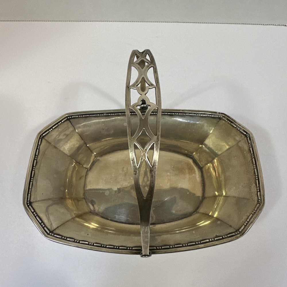 WEBSTER STERLING SILVER HANDLED BASKET BOWL ART DECO