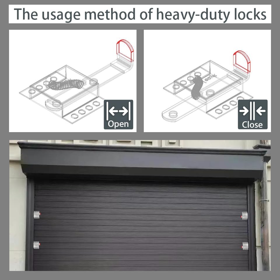 2 Pack Garage Door Locks with Self Tapping Screws Inside Deadlock for Most Ga...