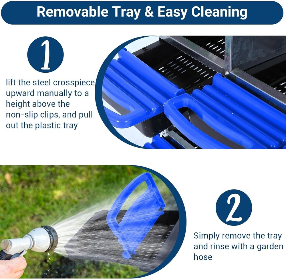 6 Hole Chicken Nesting Box Hen Egg Collection System with Rustproof Plastic Tray