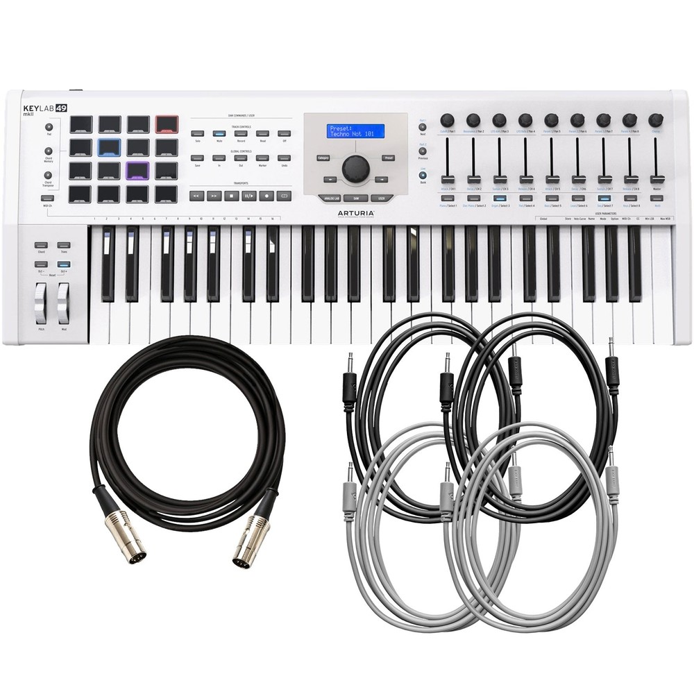 Arturia KeyLab MkII 49 MIDI/USB/CV Controller - White CABLE KIT