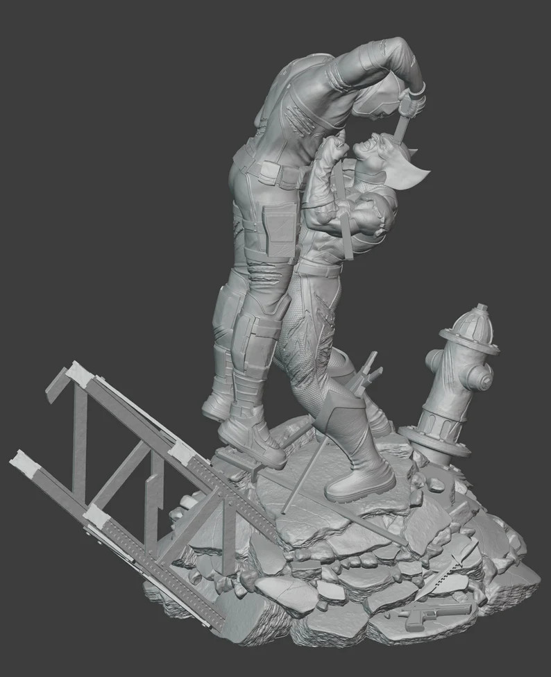Fichier STL - DEADPOOL VS WOLVERINE - Digital 3D Print File - MARVEL