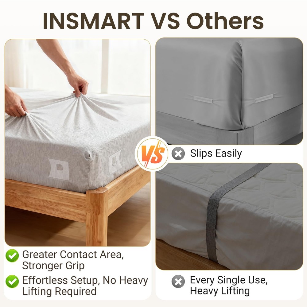 INSMART Sheet Holders - Bed Holder for Corners & Holders, White