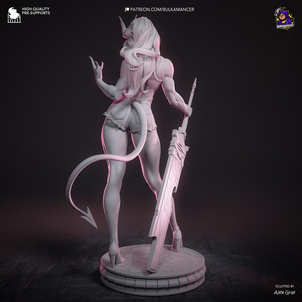 Atheist Devil – Demon Pinup Display Statue | 3D Printed Resin Figure