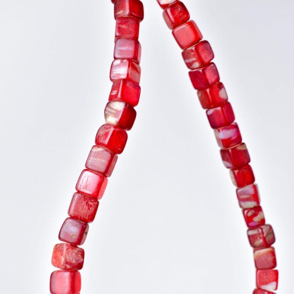 Red Kancamba Bohemian Cube Trade Beads