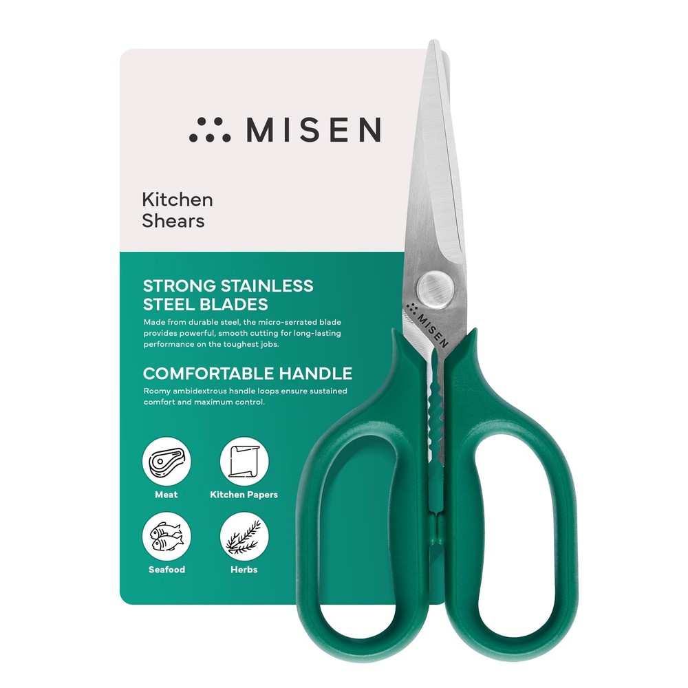Misen Heavy Duty Kitchen Shears - Comfortable Ambidextrous Scissors for Meat,...