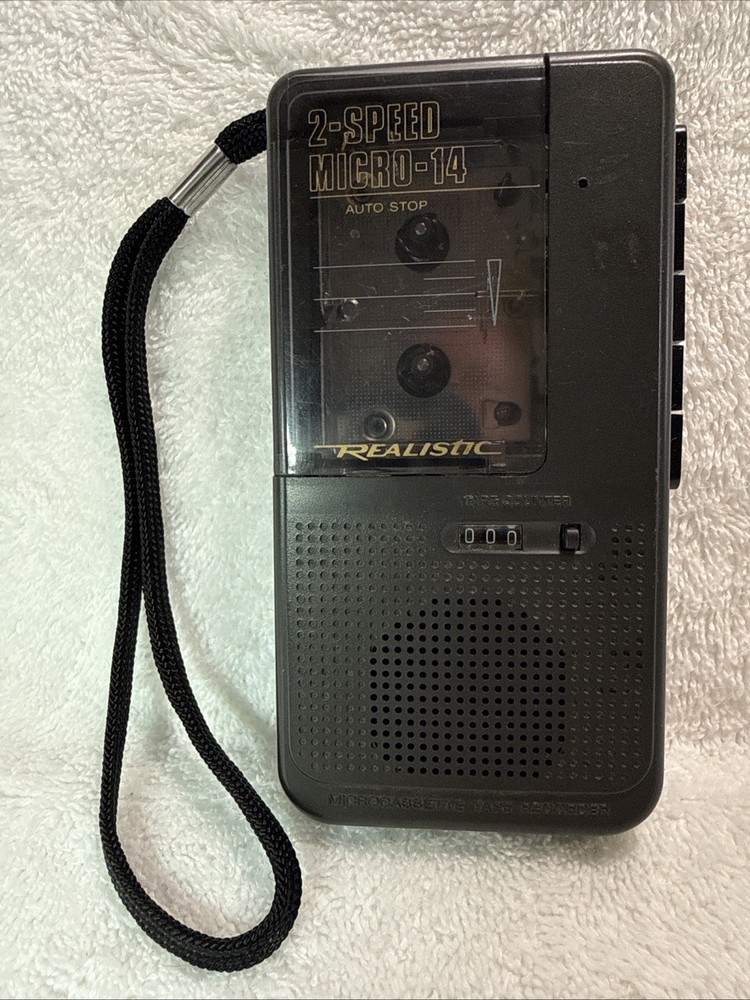Realistic Micro-Minisette 14-1175 Microcassette Recorder 2-Speed Tested WORKING