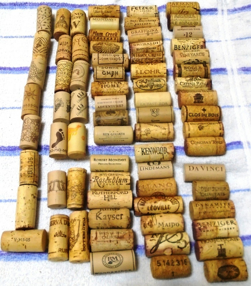 150 Wine Corks for Crafts, 72 different brands