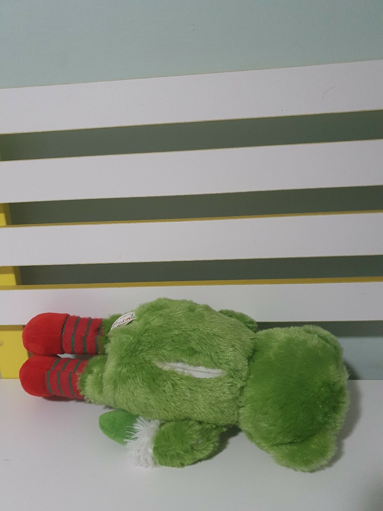 CHRISTMAS BEAR STUFFLERS GREEN BEAR WITH CANDY CANE 30CM
