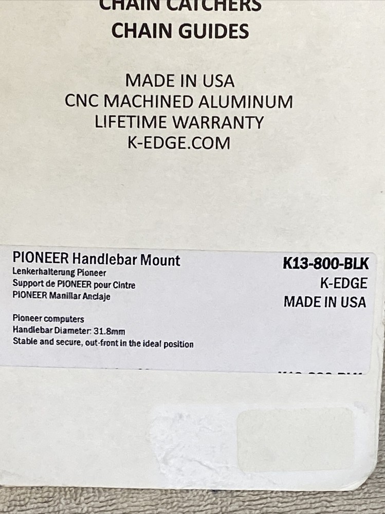 K-Edge Computer Mount for Pioneer for 31.8 Handlebars - Black