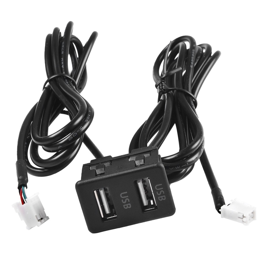Car Dash Mount Dual USB Port Panel Interface Extension 145cm Cable Adapter New