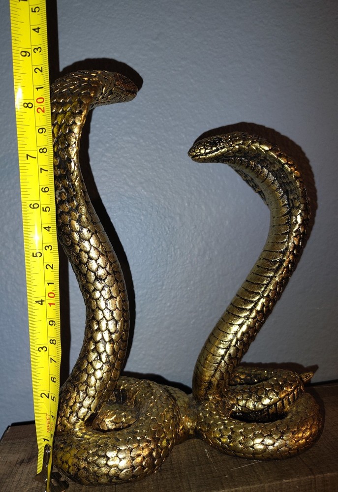 Golden Cobra Snake statue