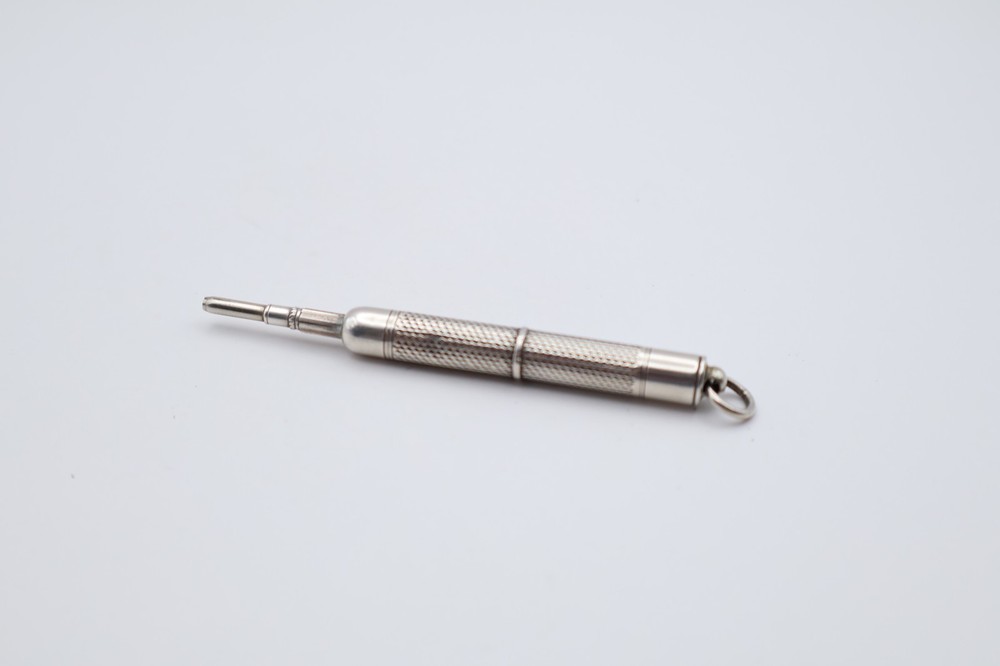 Vintage Silver Engine Turned Mechanical Pencil
