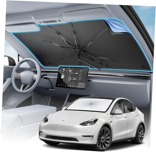 Car Windshield Sun Shade - Foldable Medium(57"L x 32"W) Silvery&Black