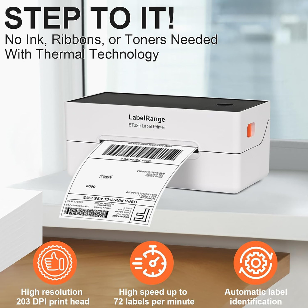 Labelrange Ecommerce Label Printer 4X6, Thermal Shipping Label Printer, Support