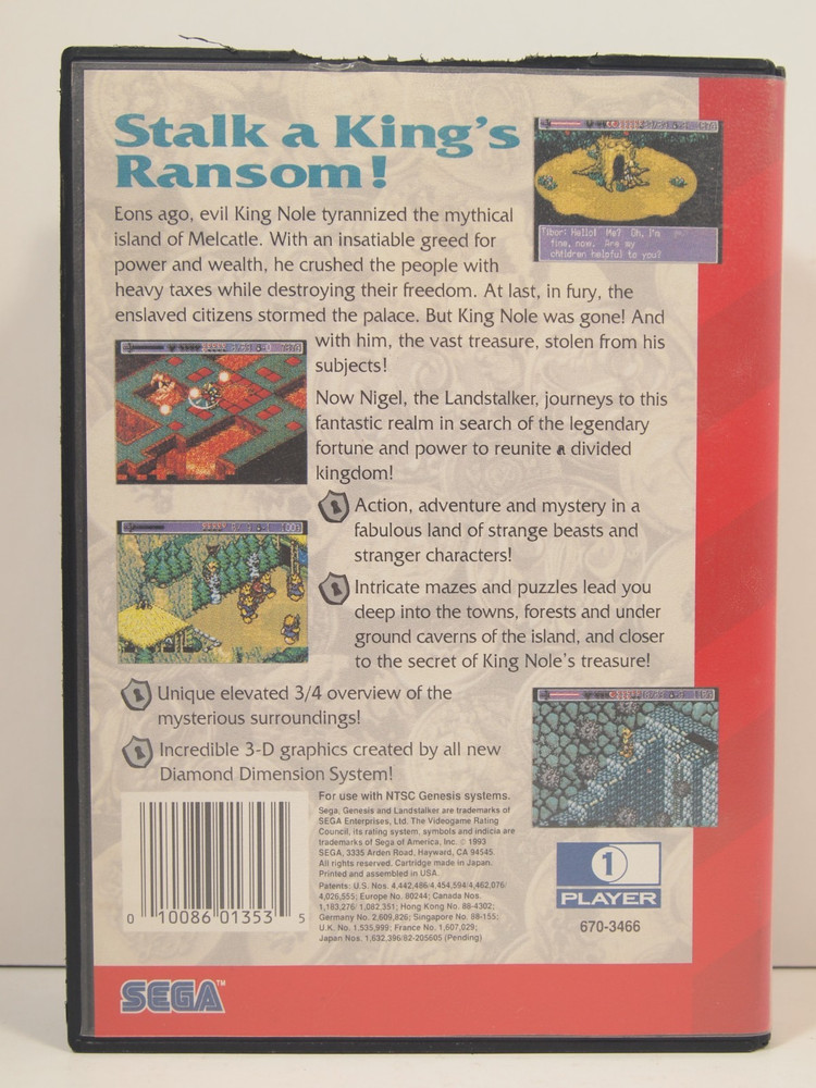 Landstalker Case (SEGA Genesis) Authentic BOX ONLY